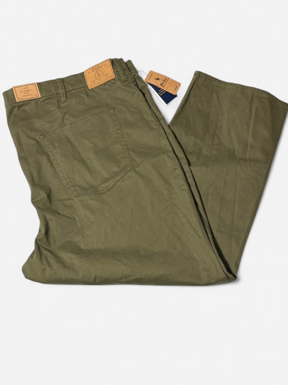 Polo Ralph Lauren Olive Green Classic Fit Stretch Men’s Chinos Size 52B x 30 NWT